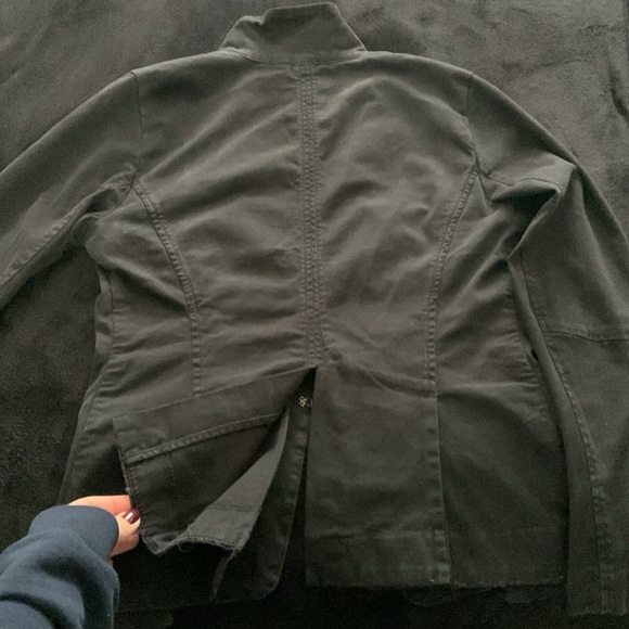 Free People Light Distressed Washed Black Military Jacket - Picture 12 of 12